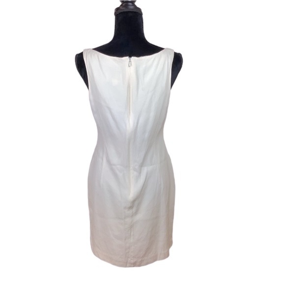 EMANUEL UNGARO IVORY VINTAGE SHIFT SCOOP NECK DRESS - Picture 7 of 9